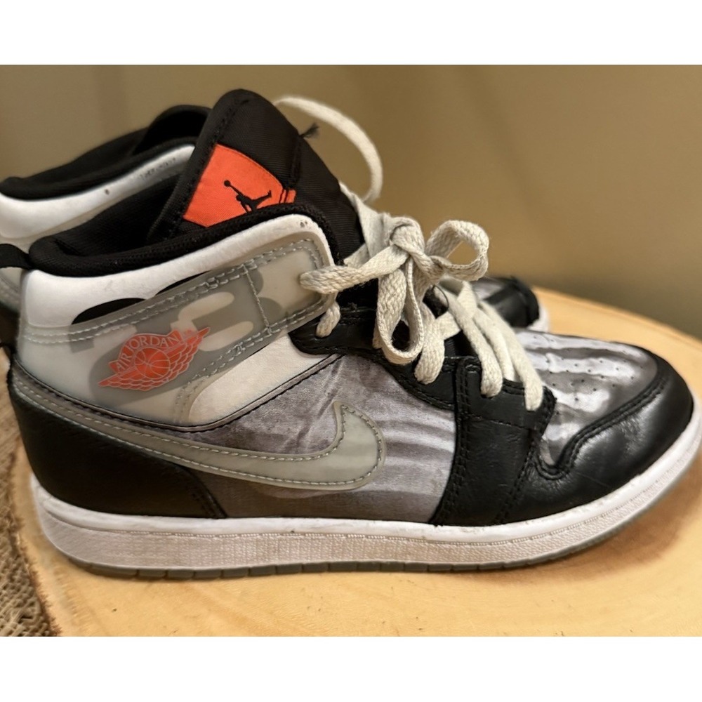 Nike‎ Air Jordan 1 Mid SE GS Black Ice Blue Crimson 'X-Ray' 3Y Shoes HF3210-001